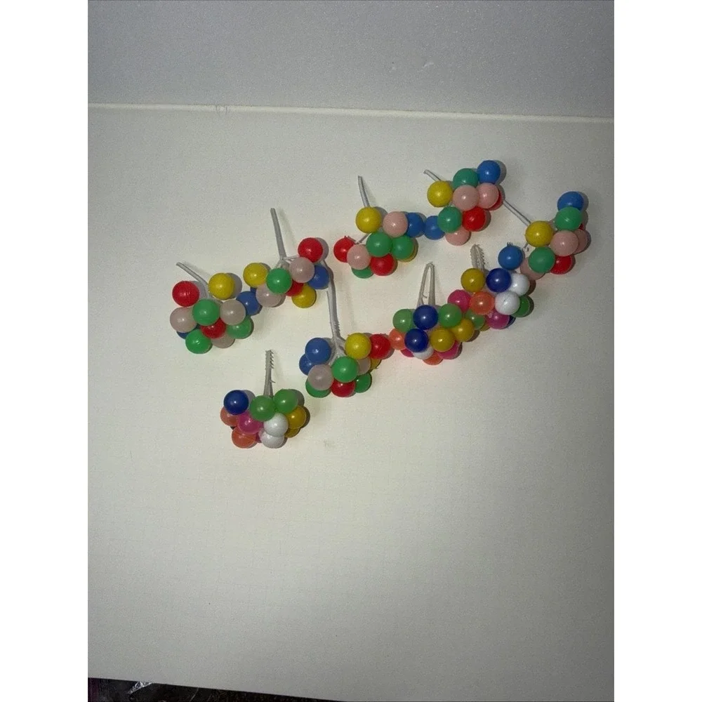 Vintage Cake Topper Lot Festive Balloon Clusters 10 Pcs Retro